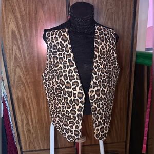 Vintage 80s animal print vest 100% cotton